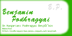 benjamin podhragyai business card